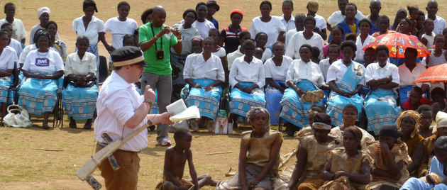 Stuart Murray Mitchell plays Dr Livingstone in the 200th anniversary celebrations of Dr Livingstone's birth in Blantyre, Malawi